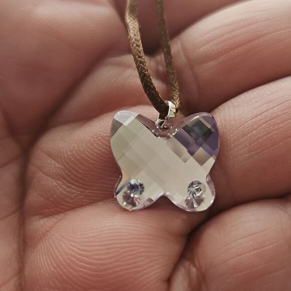 Swarovski Crystal Butterfly Pendant, Rope Necklace - Picture 12 of 16